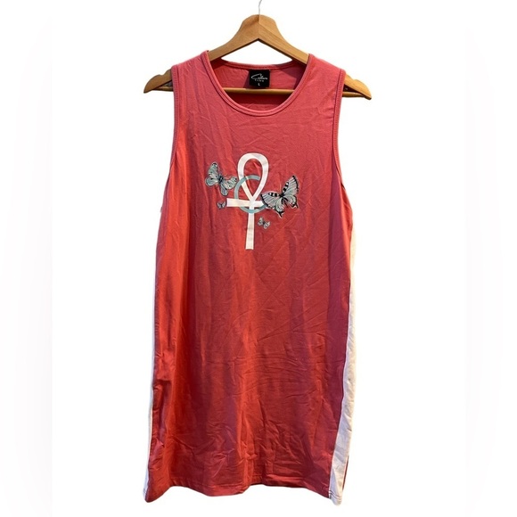 Culture Club Large Stretchy Dress in Coral Pink - Picture 1 of 2